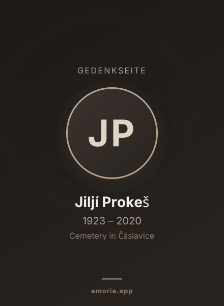 Gedenkportrait von Jiljí Prokeš