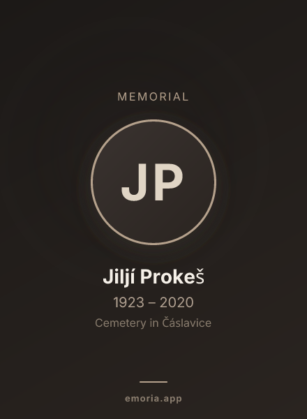 Memorial portrait of Jiljí Prokeš