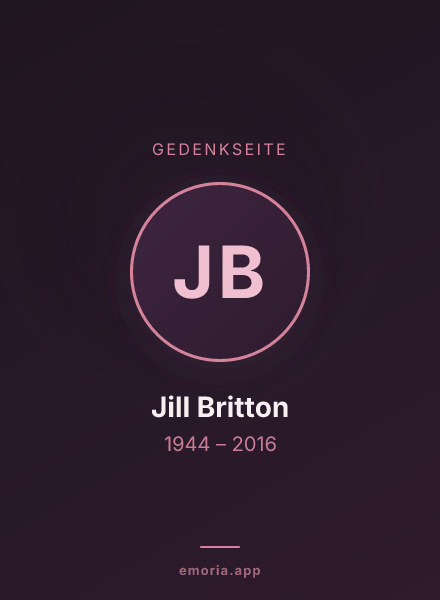 Gedenkportrait von Jill Britton