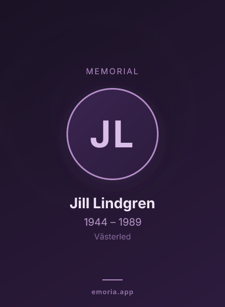 Memorial portrait of Jill Lindgren