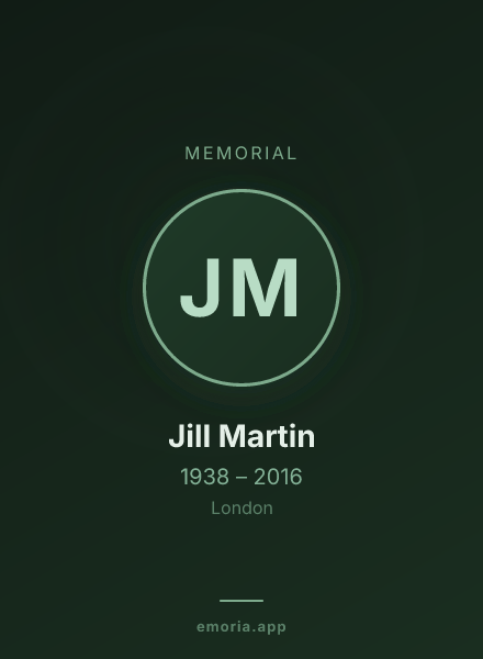 Memorial portrait of Jill Martin
