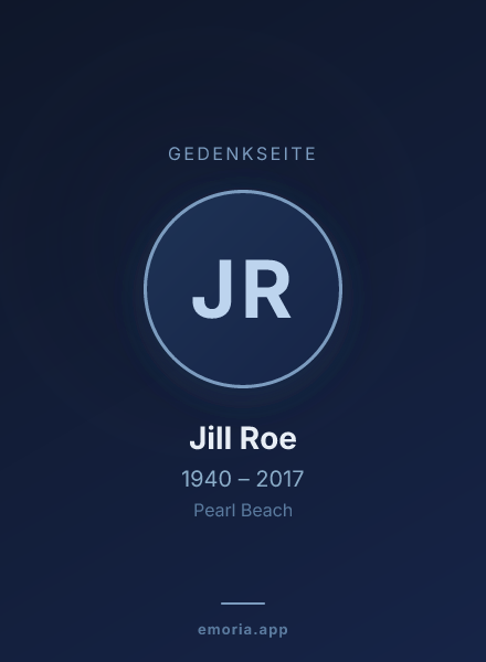 Gedenkportrait von Jill Roe