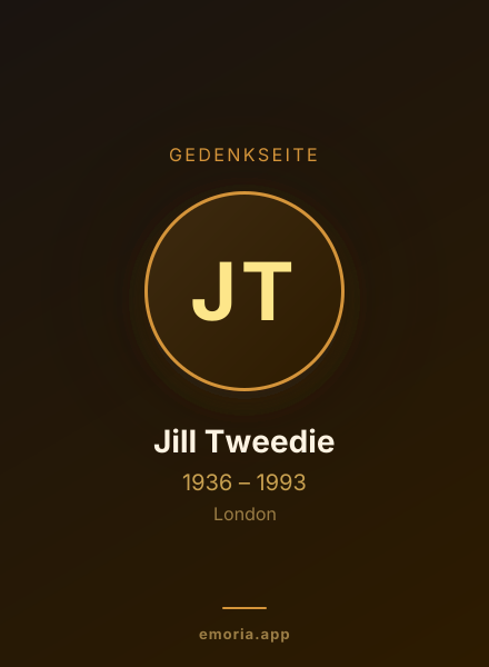 Gedenkportrait von Jill Tweedie