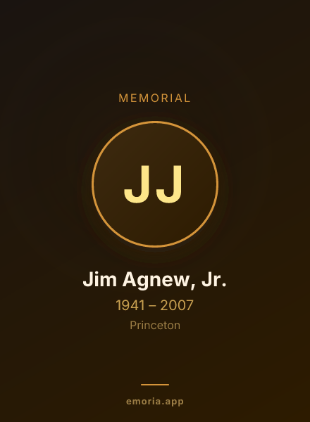 Memorial portrait of Jim Agnew, Jr.