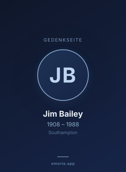 Gedenkportrait von Jim Bailey