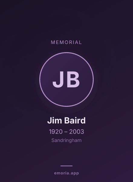 Memorial portrait of Jim Baird