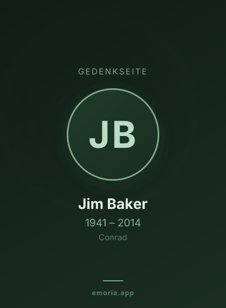 Gedenkportrait von Jim Baker