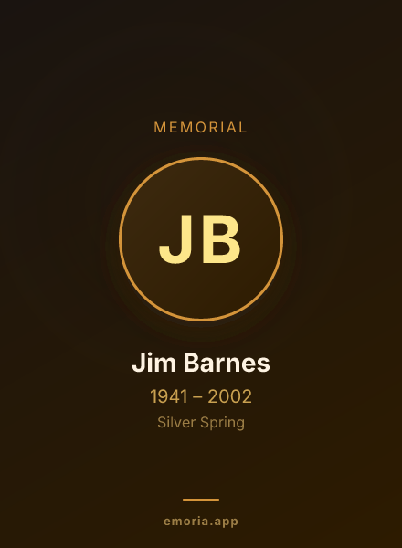 Memorial portrait of Jim Barnes
