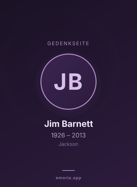 Gedenkportrait von Jim Barnett