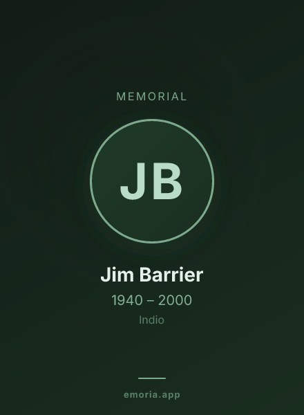 Memorial portrait of Jim Barrier