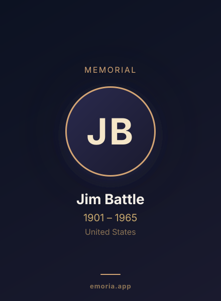 Memorial portrait of Jim Battle