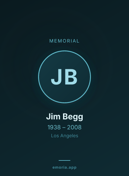 Memorial portrait of Jim Begg
