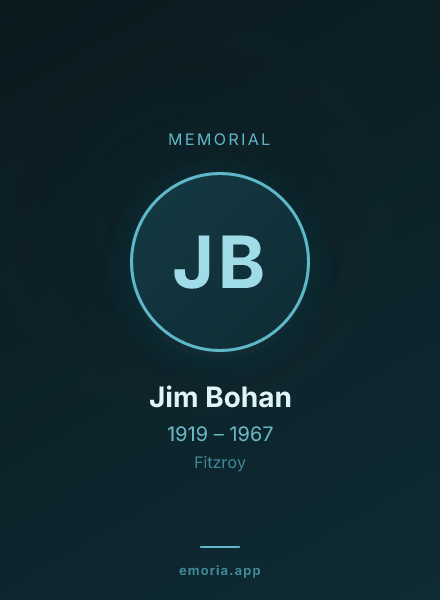 Memorial portrait of Jim Bohan