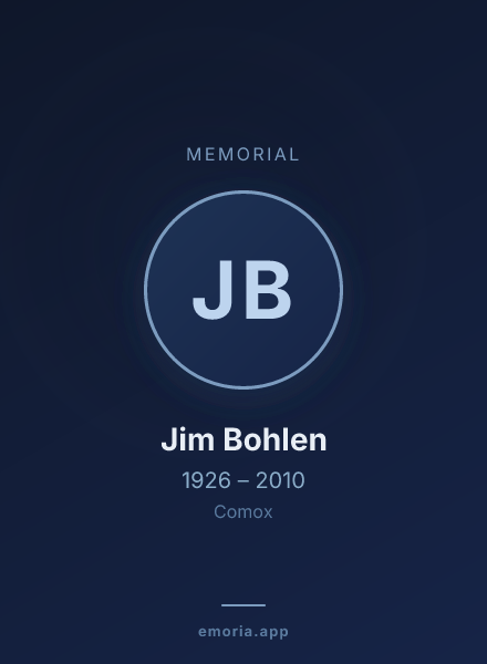 Memorial portrait of Jim Bohlen