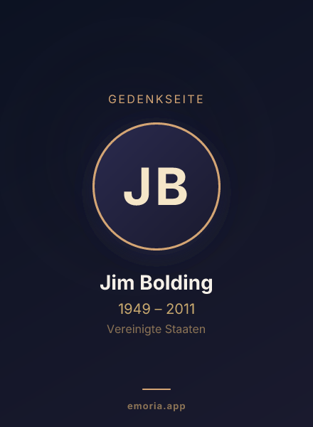 Gedenkportrait von Jim Bolding