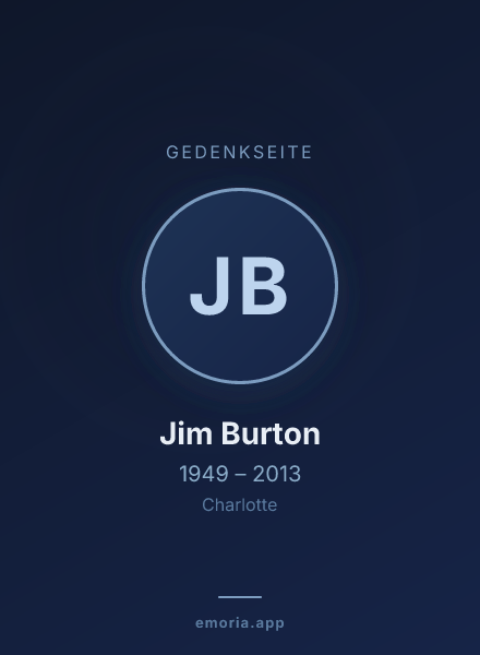 Gedenkportrait von Jim Burton