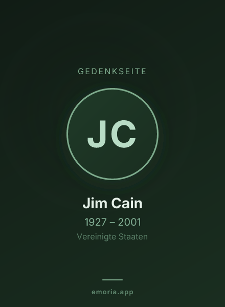 Gedenkportrait von Jim Cain