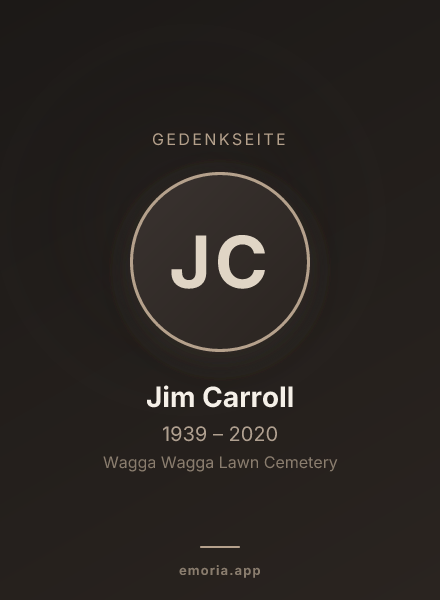 Gedenkportrait von Jim Carroll