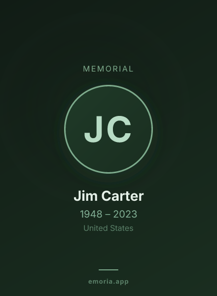 Memorial portrait of Jim Carter