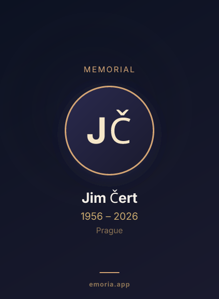 Memorial portrait of Jim Čert