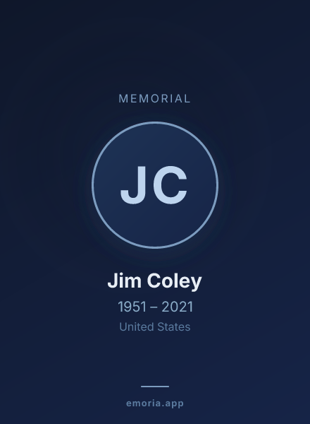 Memorial portrait of Jim Coley