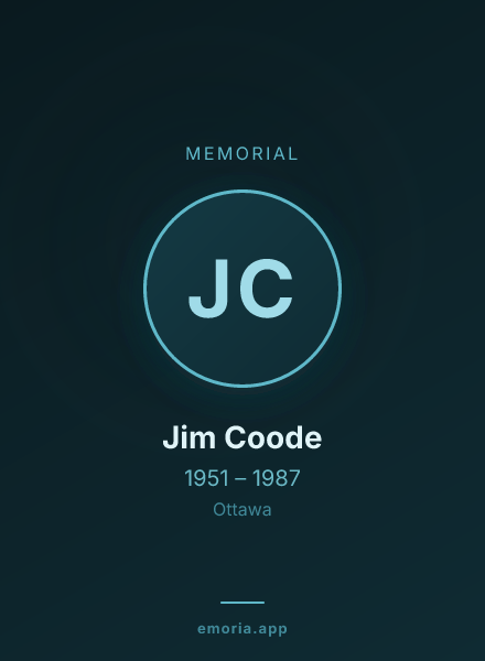 Memorial portrait of Jim Coode