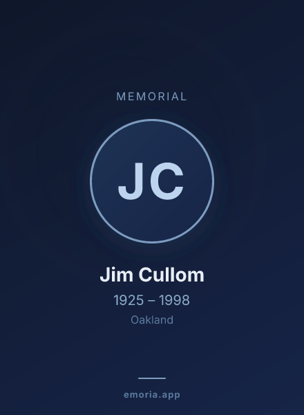 Memorial portrait of Jim Cullom