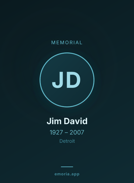 Memorial portrait of Jim David