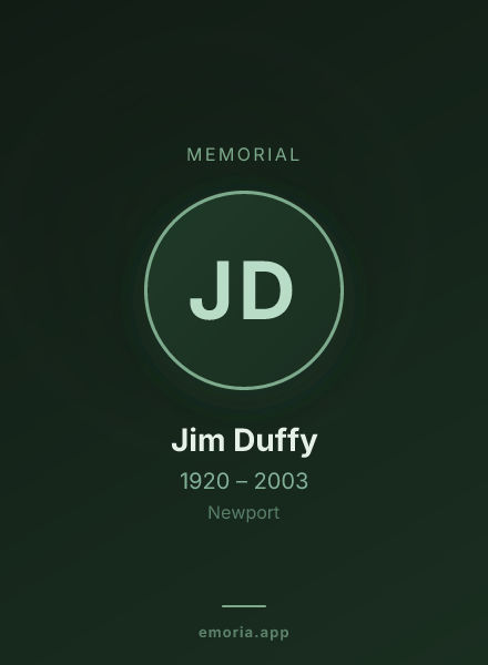Memorial portrait of Jim Duffy