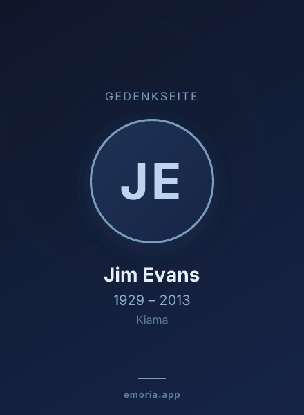 Gedenkportrait von Jim Evans