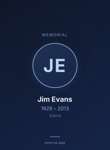 Memorial portrait of Jim Evans