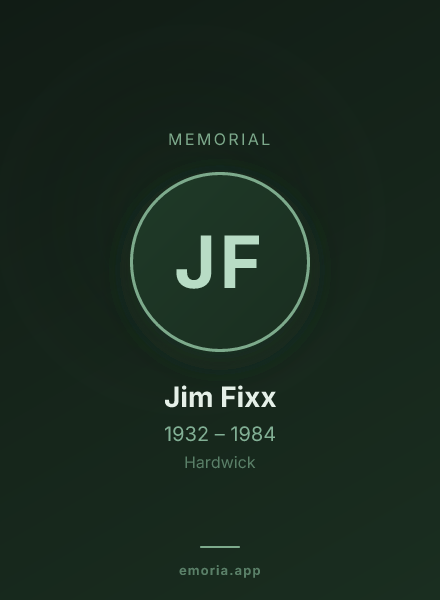 Memorial portrait of Jim Fixx