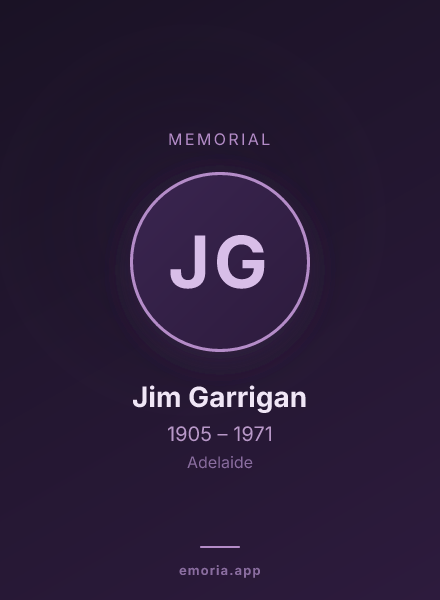 Memorial portrait of Jim Garrigan