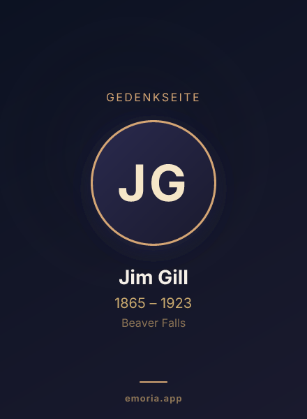 Gedenkportrait von Jim Gill