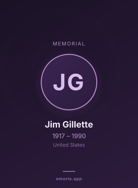 Memorial portrait of Jim Gillette