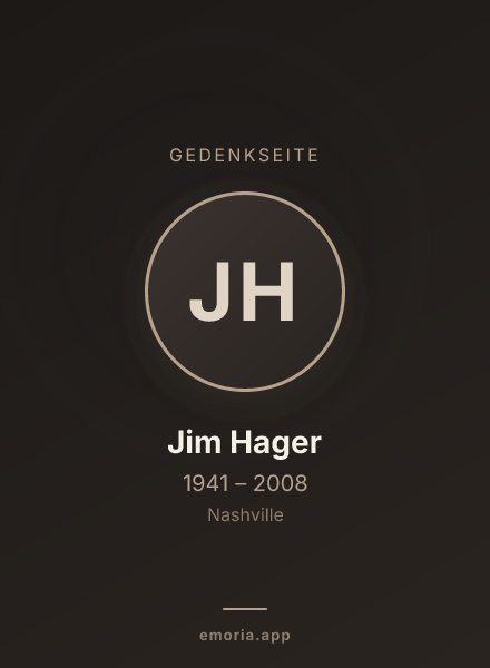 Gedenkportrait von Jim Hager