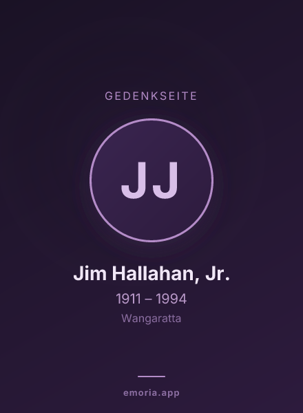 Gedenkportrait von Jim Hallahan, Jr.