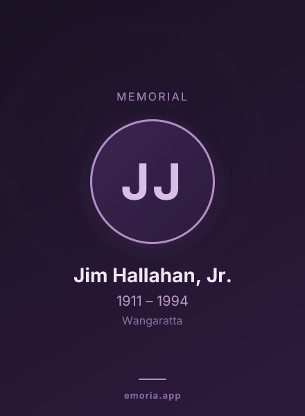 Memorial portrait of Jim Hallahan, Jr.