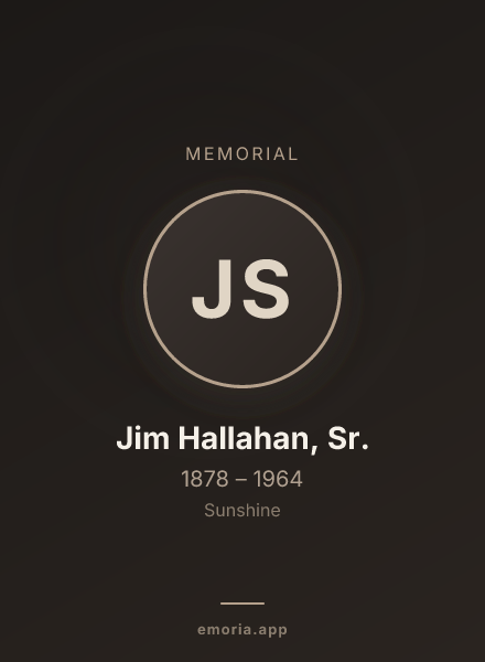 Memorial portrait of Jim Hallahan, Sr.