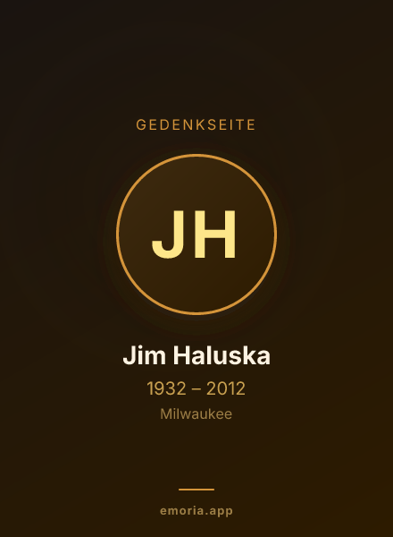 Gedenkportrait von Jim Haluska