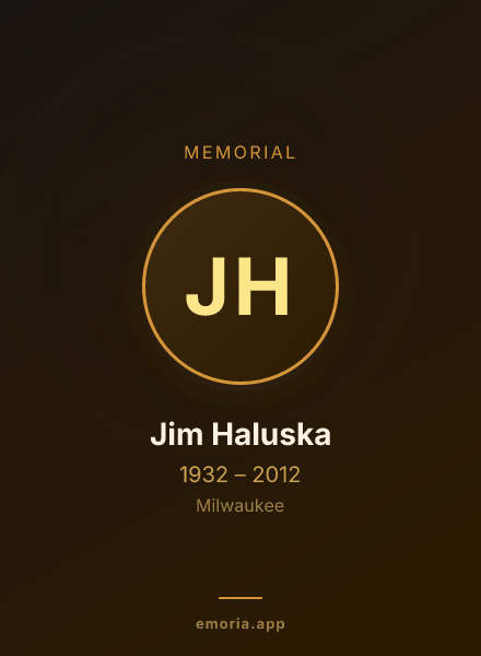 Memorial portrait of Jim Haluska