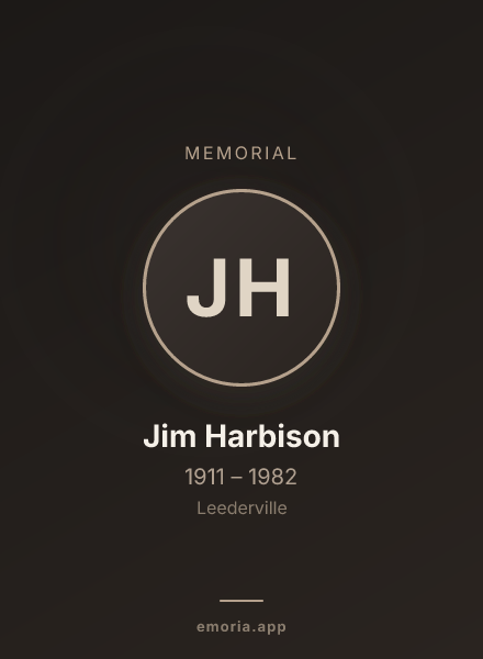 Memorial portrait of Jim Harbison