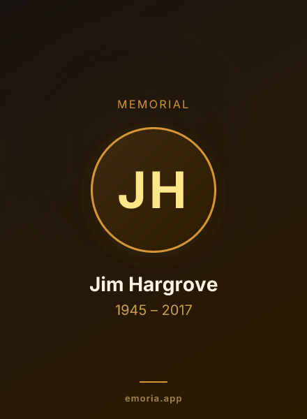 Memorial portrait of Jim Hargrove