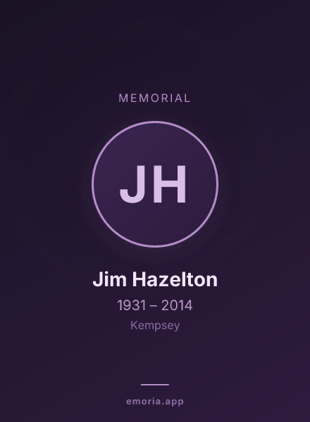 Memorial portrait of Jim Hazelton