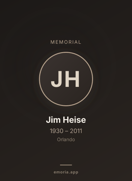 Memorial portrait of Jim Heise