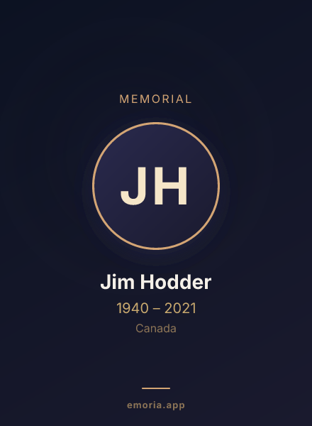 Memorial portrait of Jim Hodder