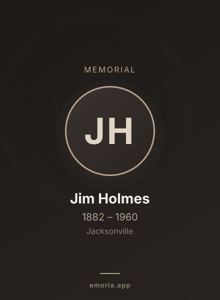 Memorial portrait of Jim Holmes