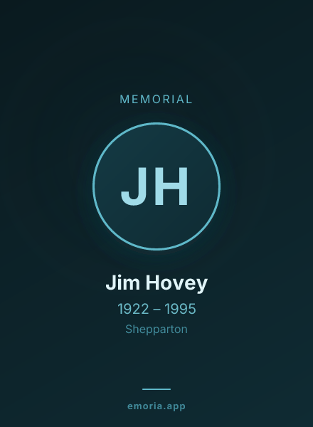 Memorial portrait of Jim Hovey