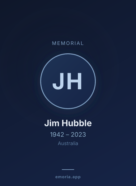 Memorial portrait of Jim Hubble