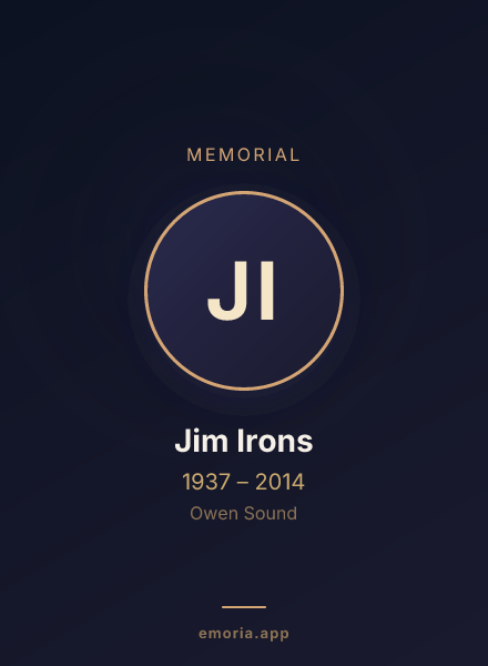Memorial portrait of Jim Irons